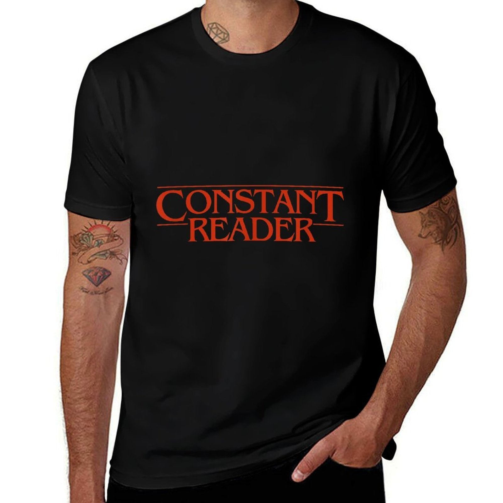 Constant Reader Fan of Horror Suspense Books Bibliophile  Rolled Sleeves T-Shirt