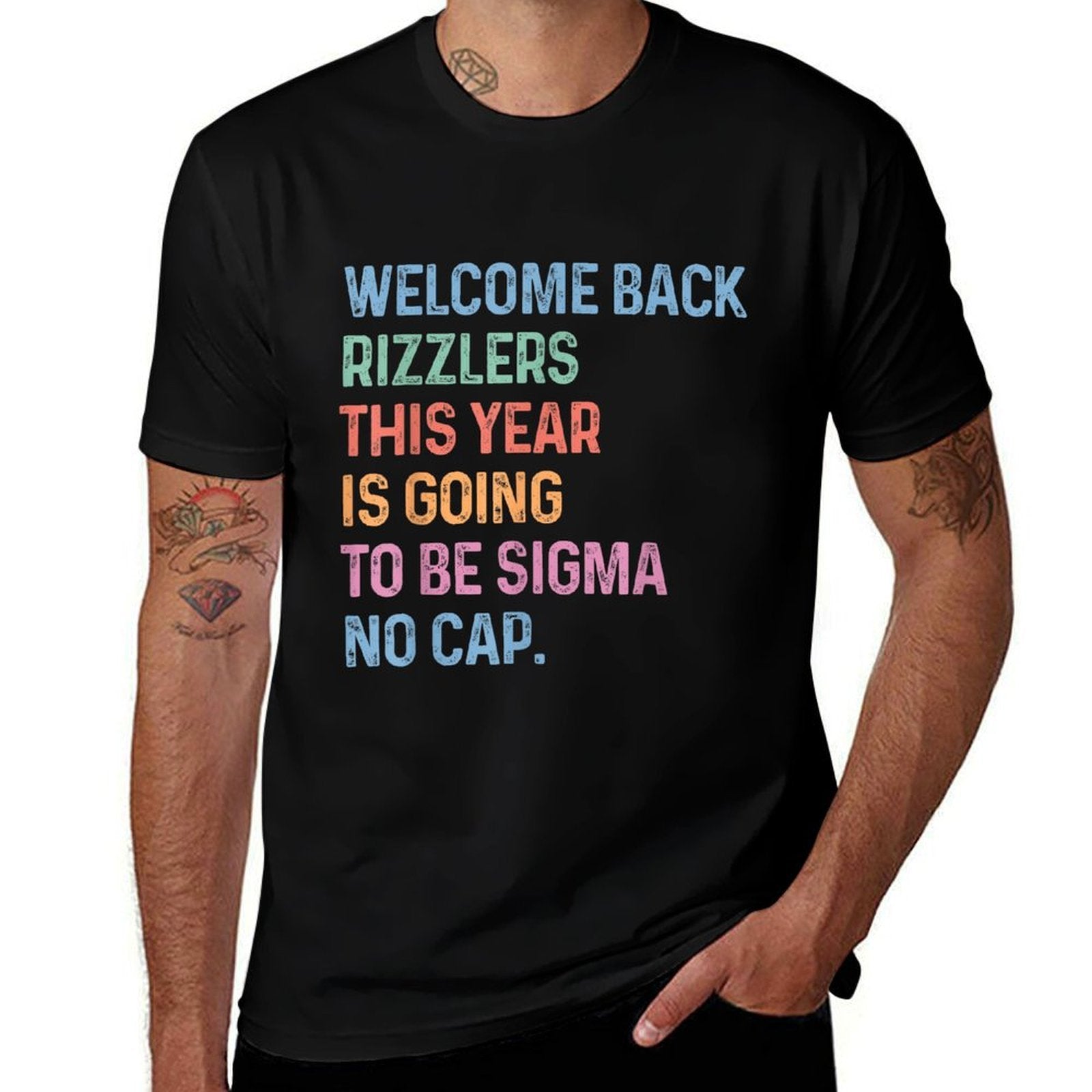 Welcome Back Rizzlers Sigma No Cap Back To School Gen Z Meme  Cotton T-Shirt