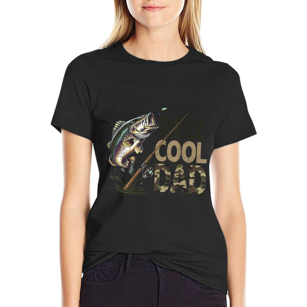 Reel Cool Dad Fishing Papa Fathers Day Fisherman Fish  Fade-proof Color T-Shirt