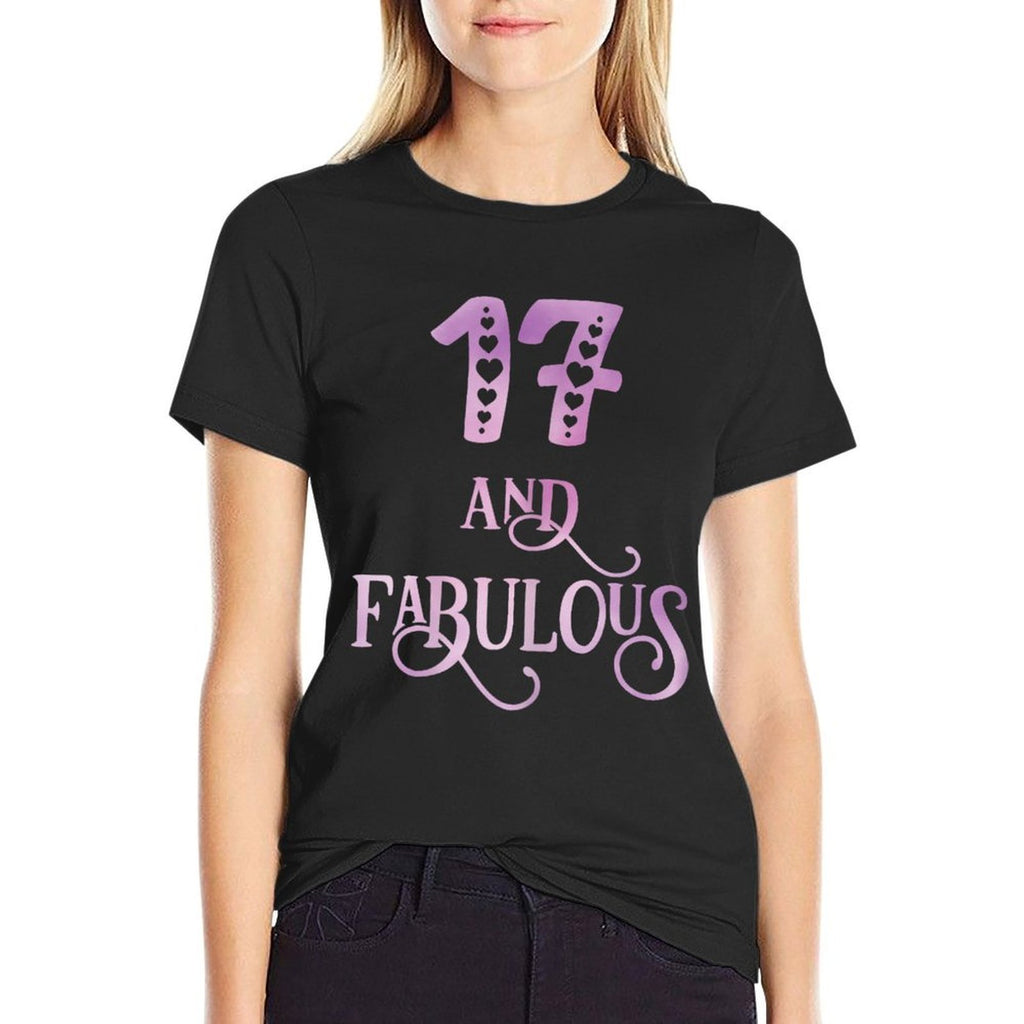 Girl 17 Years Old And Fabulous Girl 17th Birthday  Tagless Design T-Shirt