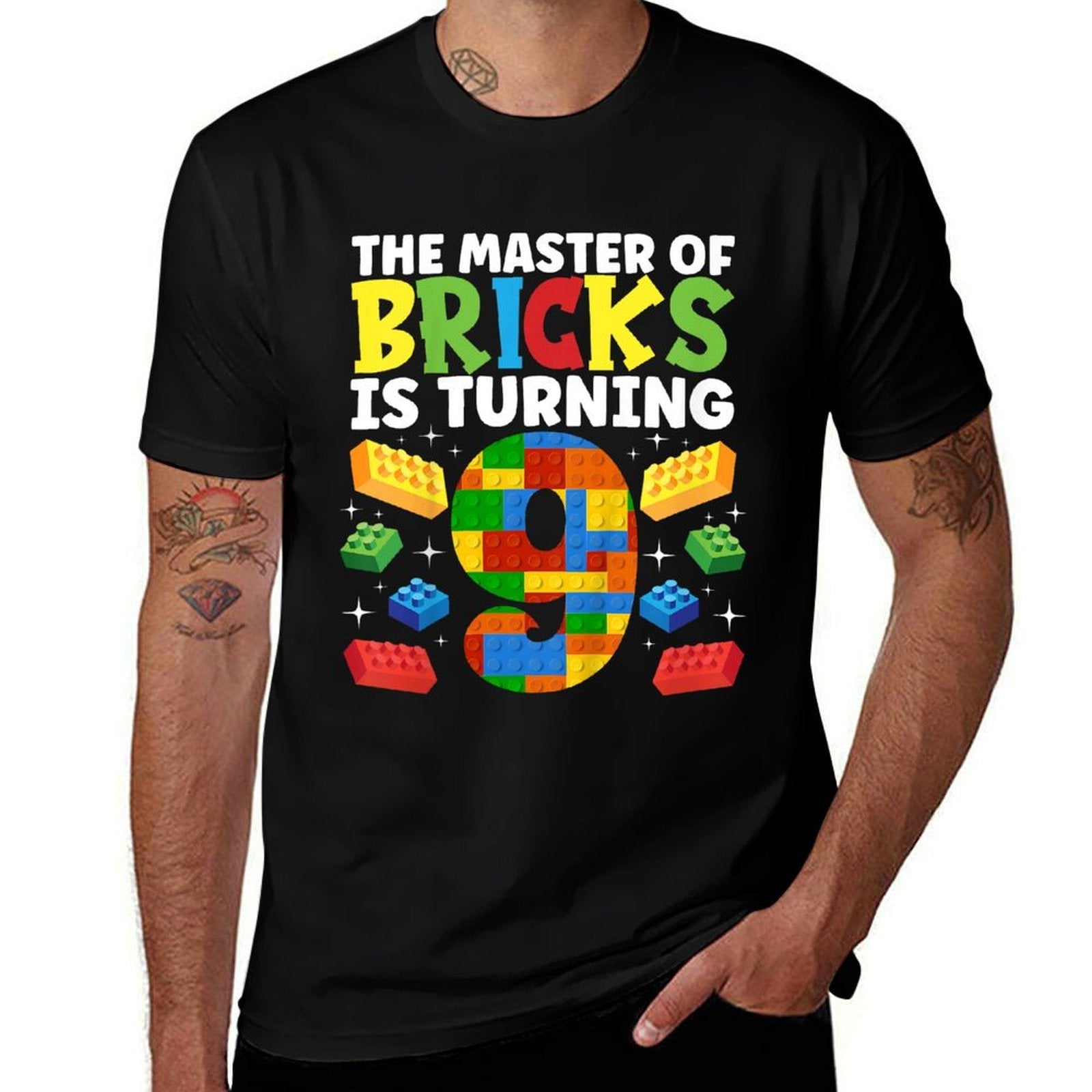 Kids Kids Master Builder 9th Block Building Birthday  Classic T-Shirt