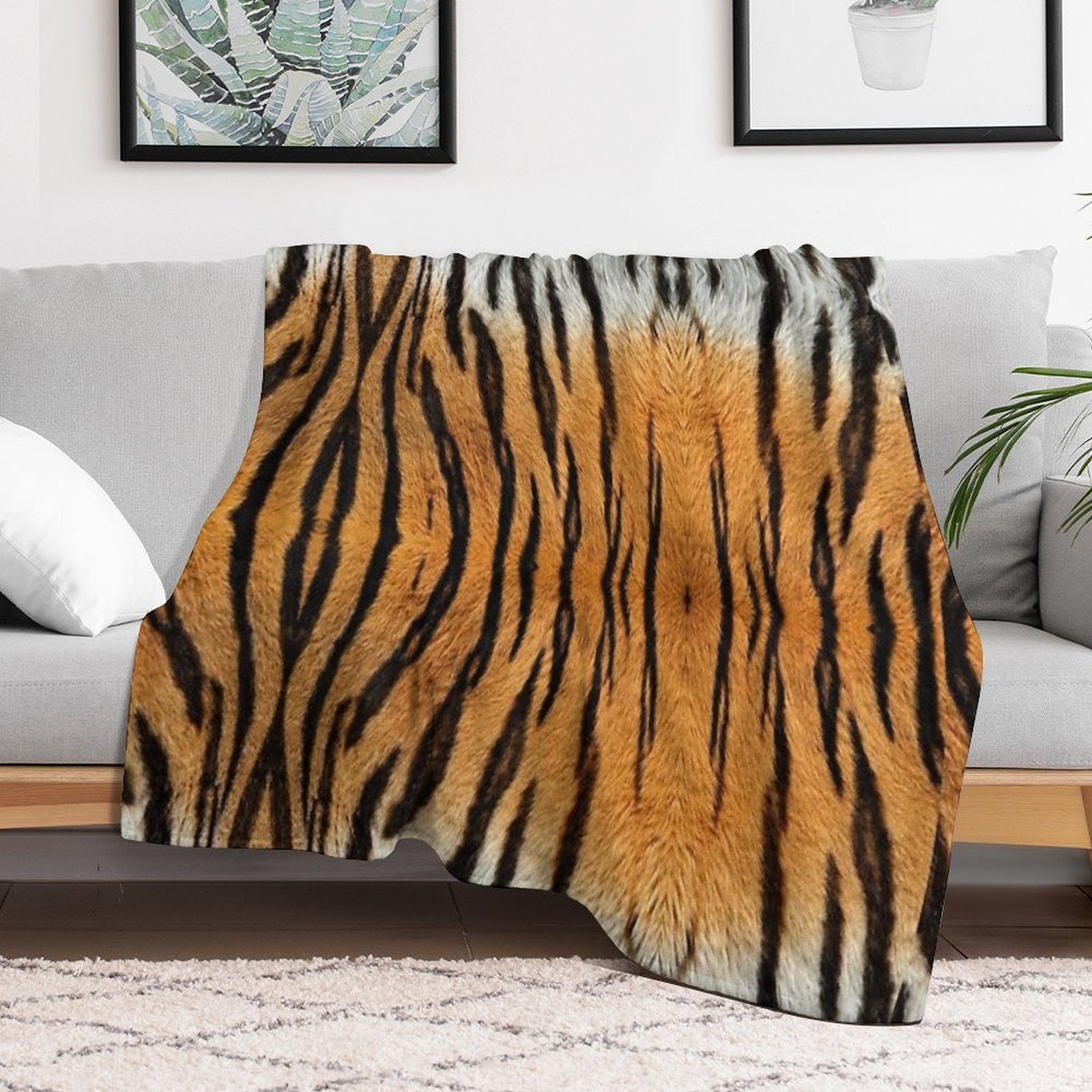 Tiger Skin Wrinkle-free Throw Blanket