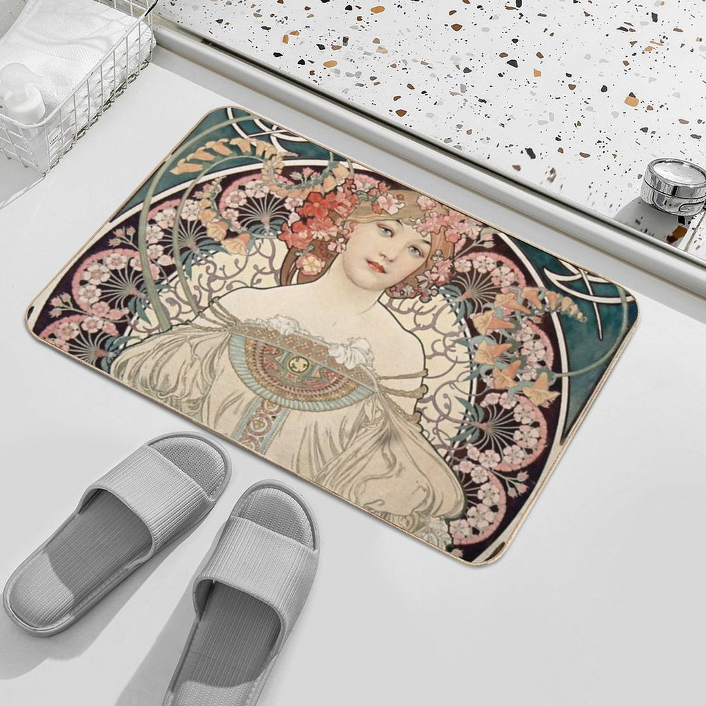 Champenois Imprimeur - Alphonse Mucha - Vintage Art  Easy To Clean Bath Mat