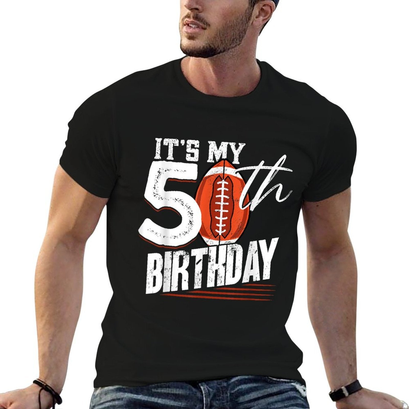50 Years Old Vintage American Football 50th Birthday  Graphic-printed T-Shirt