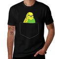 Cute Parakeet In Pocket Budgie Bird In Pocket Budgerigar  Eco-friendly Material T-Shirt