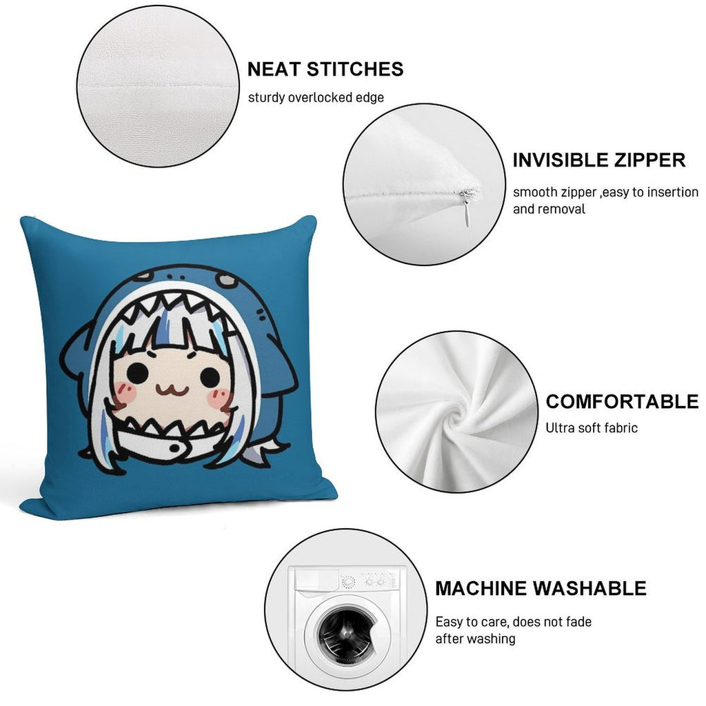 HUGE SHARKIE GAWR GURA Soft Ultra-Soft Texture Throw Pillow