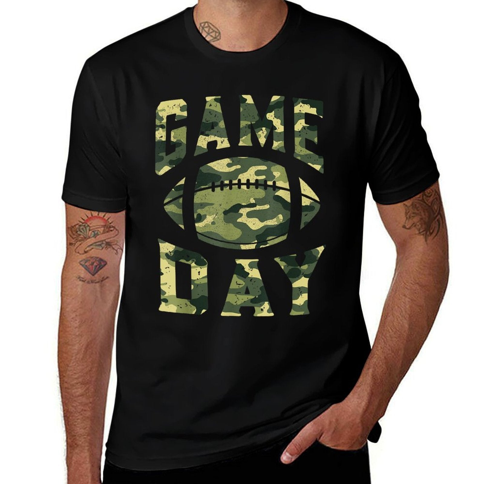 Football Gameday Game Day Camo Patriotic USA Camouflage  Easy-care T-Shirt