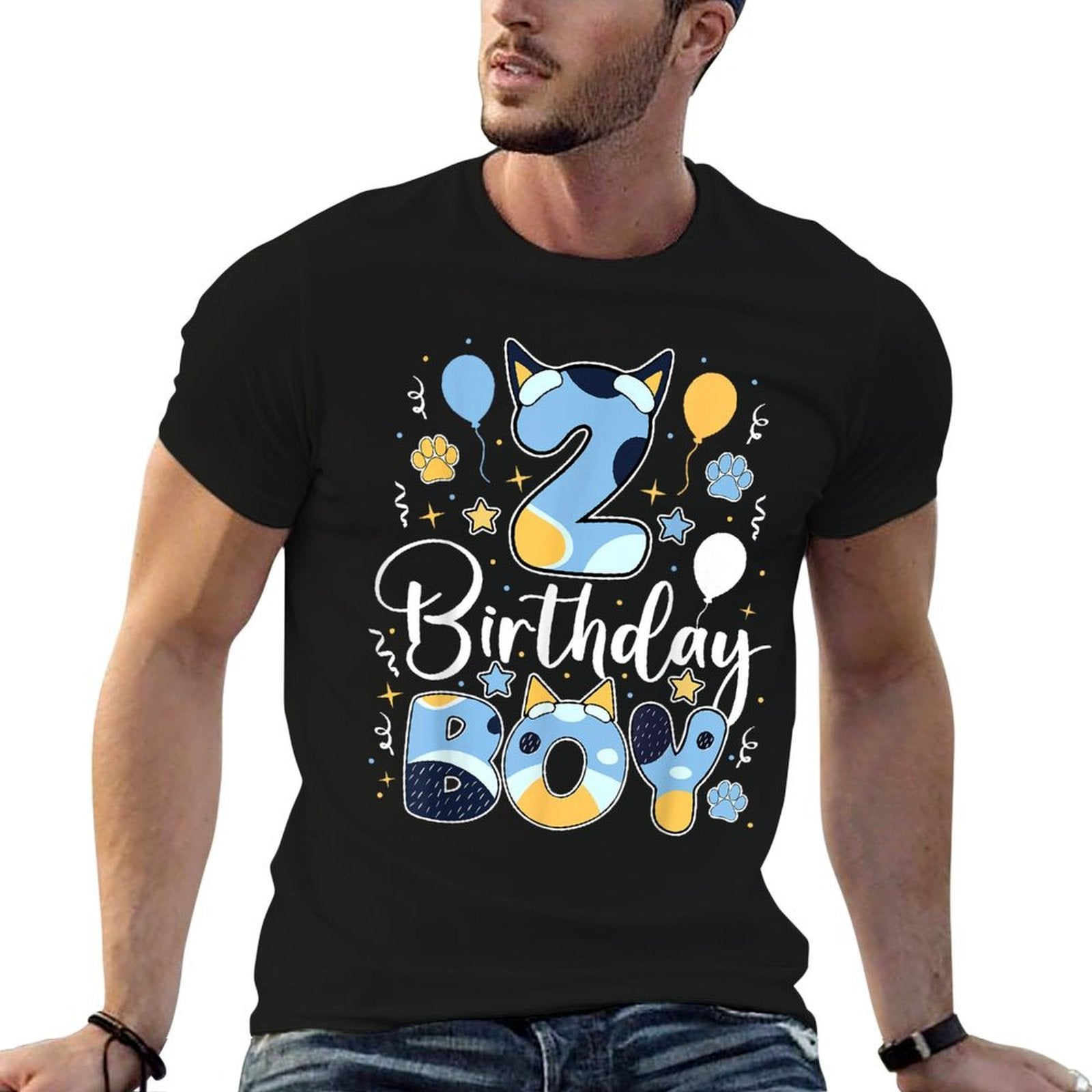 Birthday Boy 2 Present Blue Dog Lovers 2nd Birthday Toddlers  Odor-resistant T-Shirt