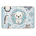 Ice Friends in Watercolor  Rapid-Drying Bath Mat