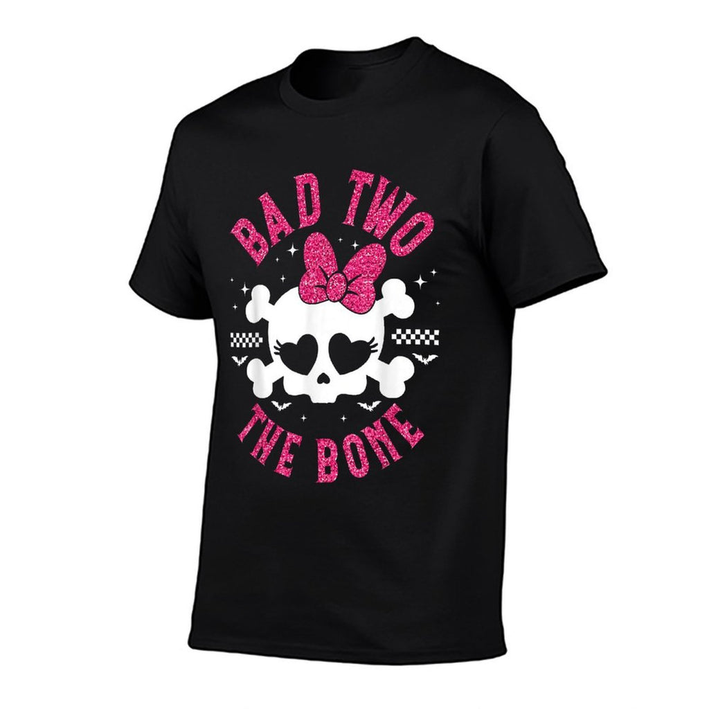 Bad Two The Bone 2nd Birthday 2 Years Old Kids Girls  Cotton T-Shirt
