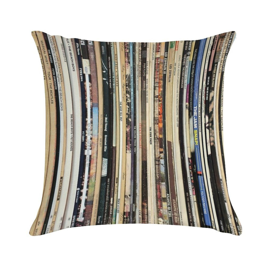 Classic Rock 2  Vinyl Records Soft Skin-Friendly Throw Pillow