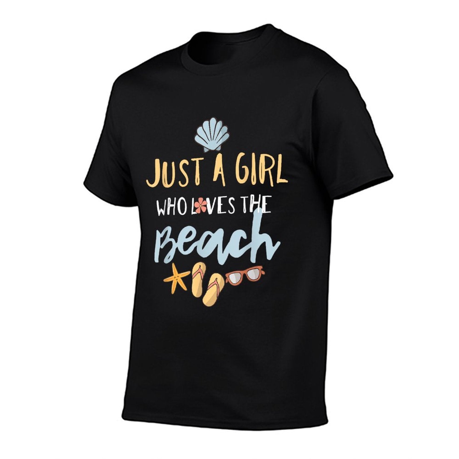 Just A Girl Who Loves The Beach  Tagless Design T-Shirt