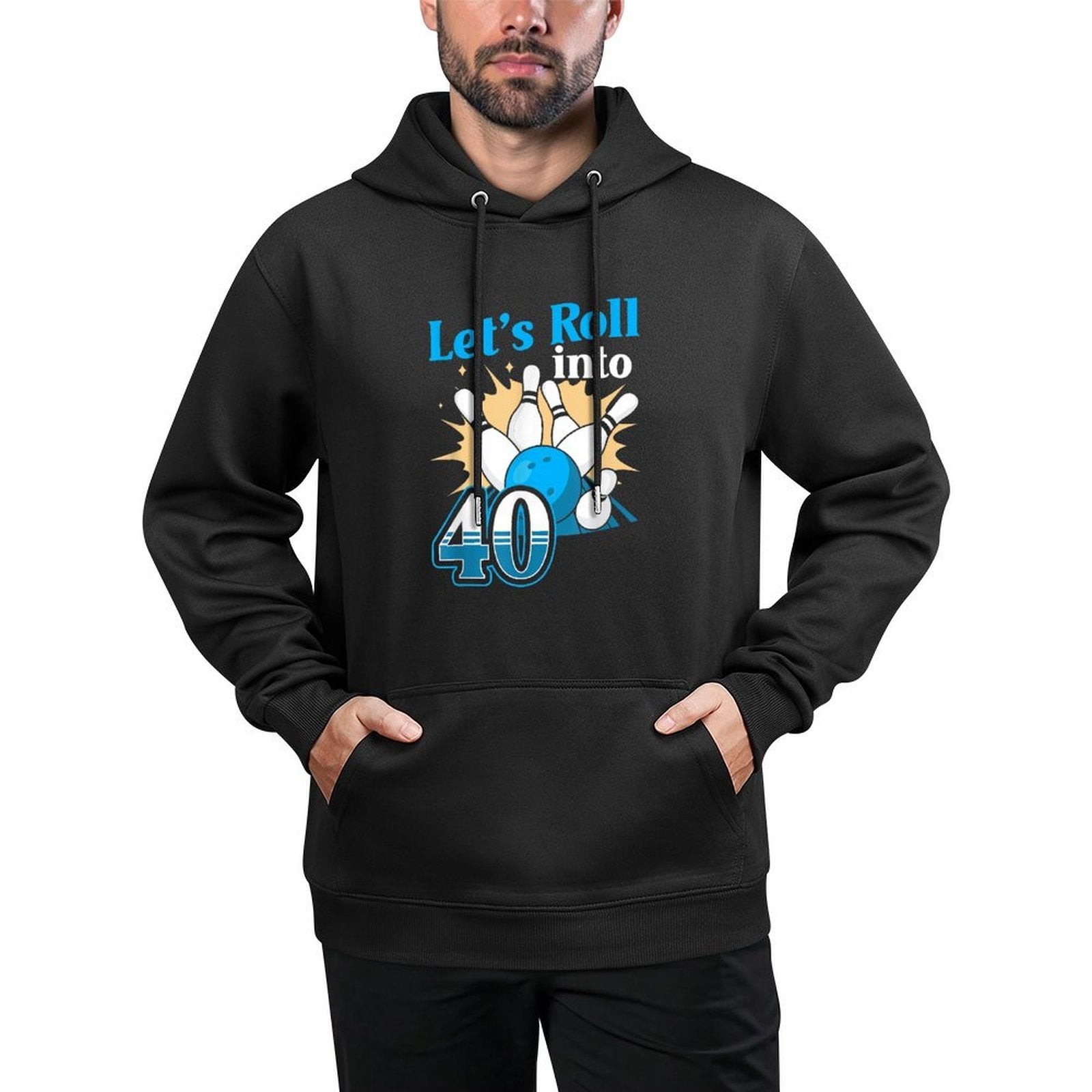 Rolling Into 40 Bowling 40th Birthday Shape Retention Hoodie