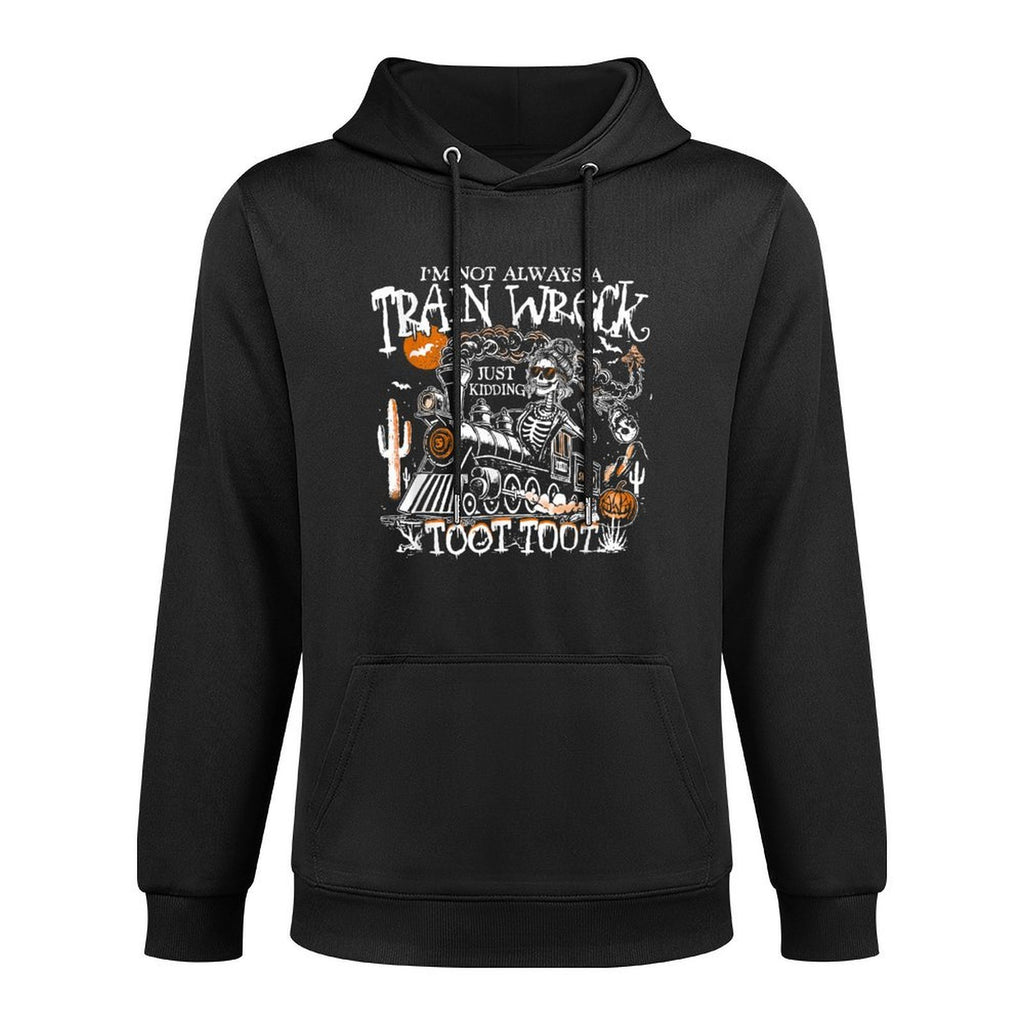 I’m Not Always A Train Wreck Just Kidding Toot Toot Skeleton Pilling-Resistant Hoodie