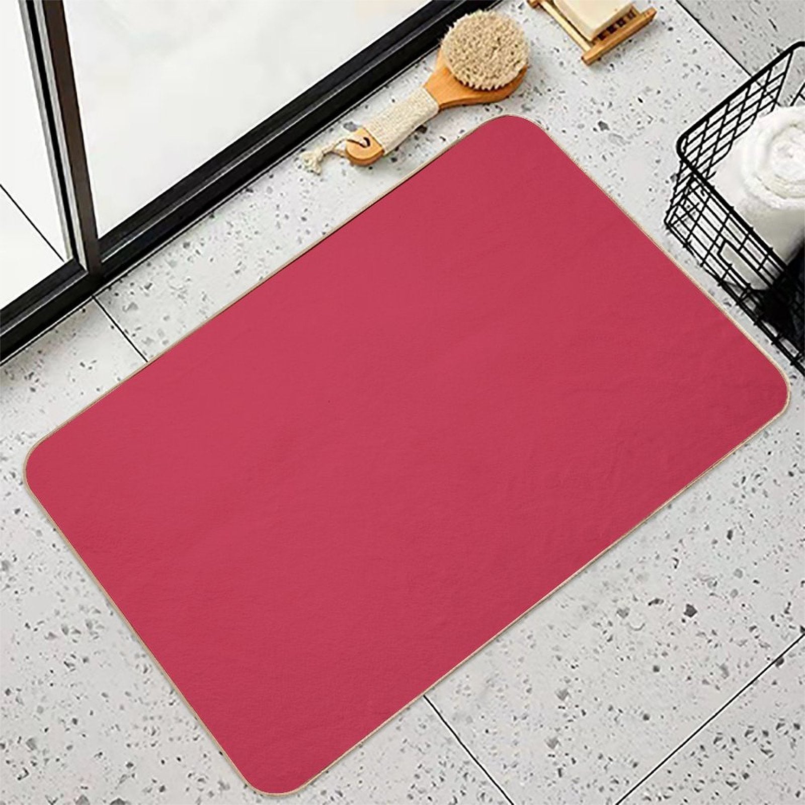 Raspberry Color  Versatile Bath Mat