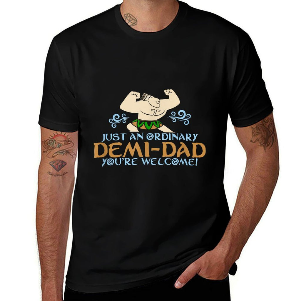 Just An Ordinary Demi-Dad You're Welcome! 3 Funny  Heathered Texture T-Shirt
