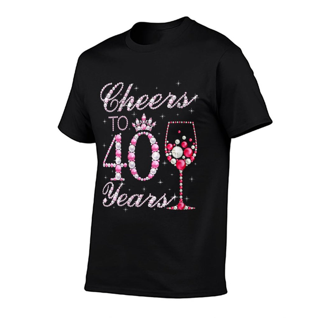 Womens Cheers To 40 Years 40th Birthday Gifts For Women 40 Year Old  Polyester Blend T-Shirt