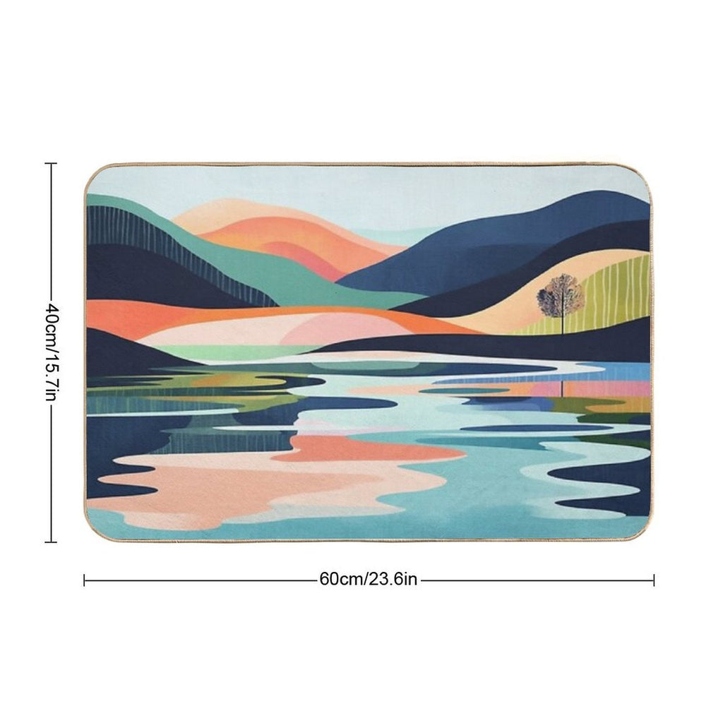 Minimalist Landscape  Easy To Clean Bath Mat