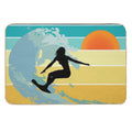 Sorry, I Can't, I Have A Board Meeting, Surfer Girl Silhouette at Sunset  Rapid-Drying Bath Mat