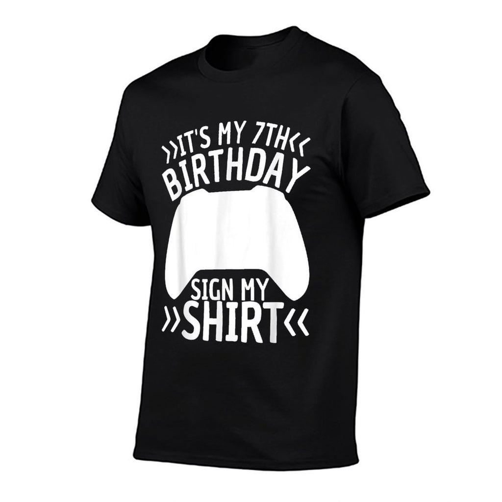 7 Years Old Boys Birthday Gamer It's My 7th Birthday Sign My  Lightweight T-Shirt