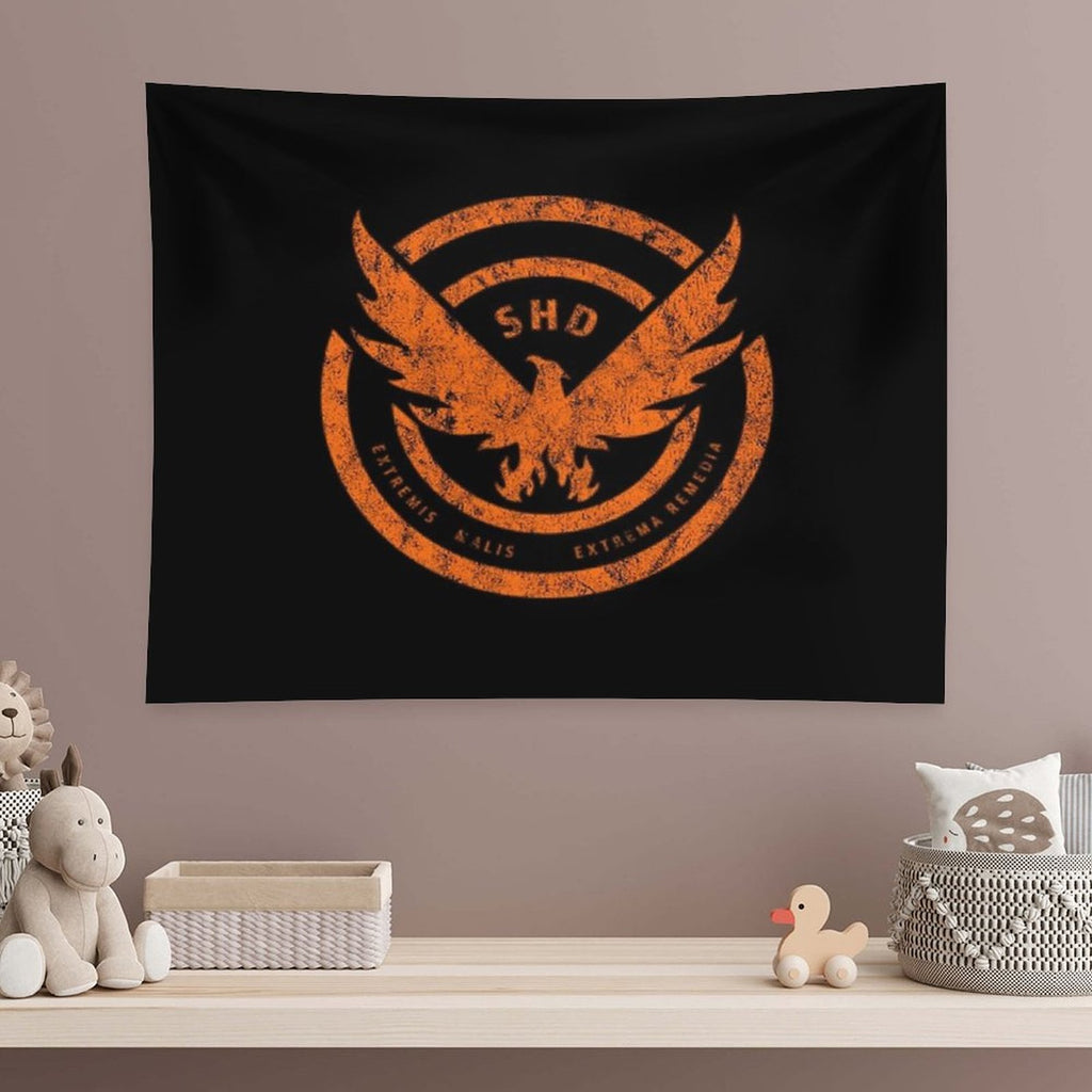 The Division SHD Logo Distressed Orange Tapestry