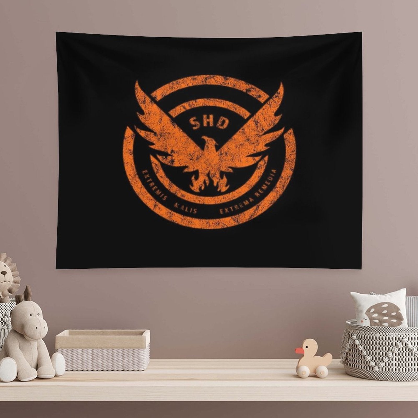The Division SHD Logo Distressed Orange Tapestry