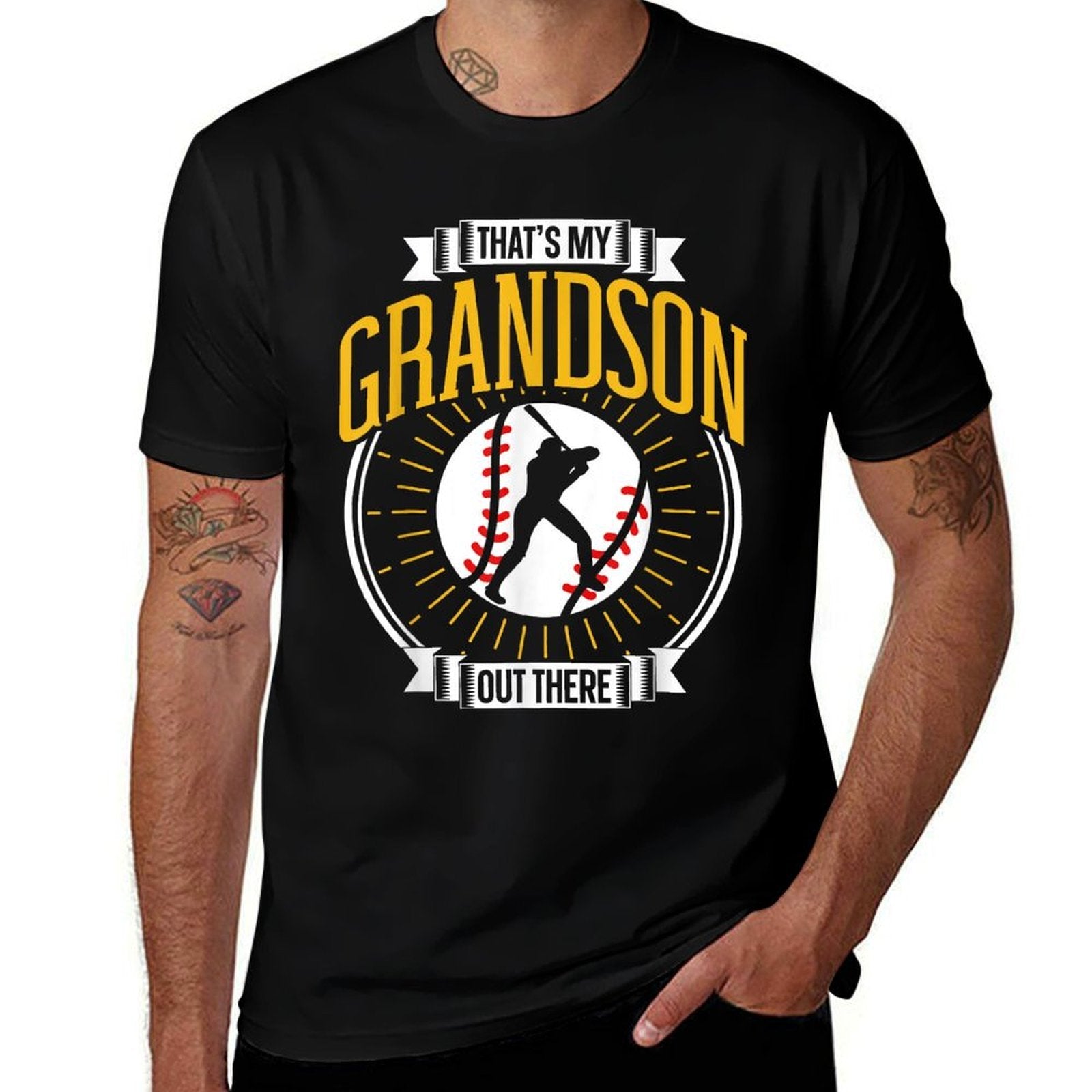 Thats My Grandson Out There Baseball Sports Hobby Athlete  Lightweight T-Shirt
