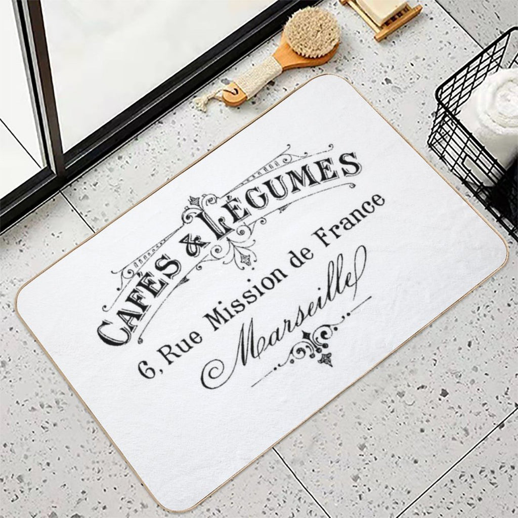 French Cafe & Lemgumes  Stain-Proof Bath Mat