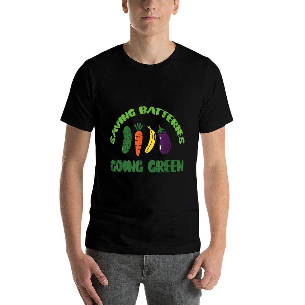 Saving Batteries Going Green Funny Inappropriate Humor Women  Stretchy T-Shirt