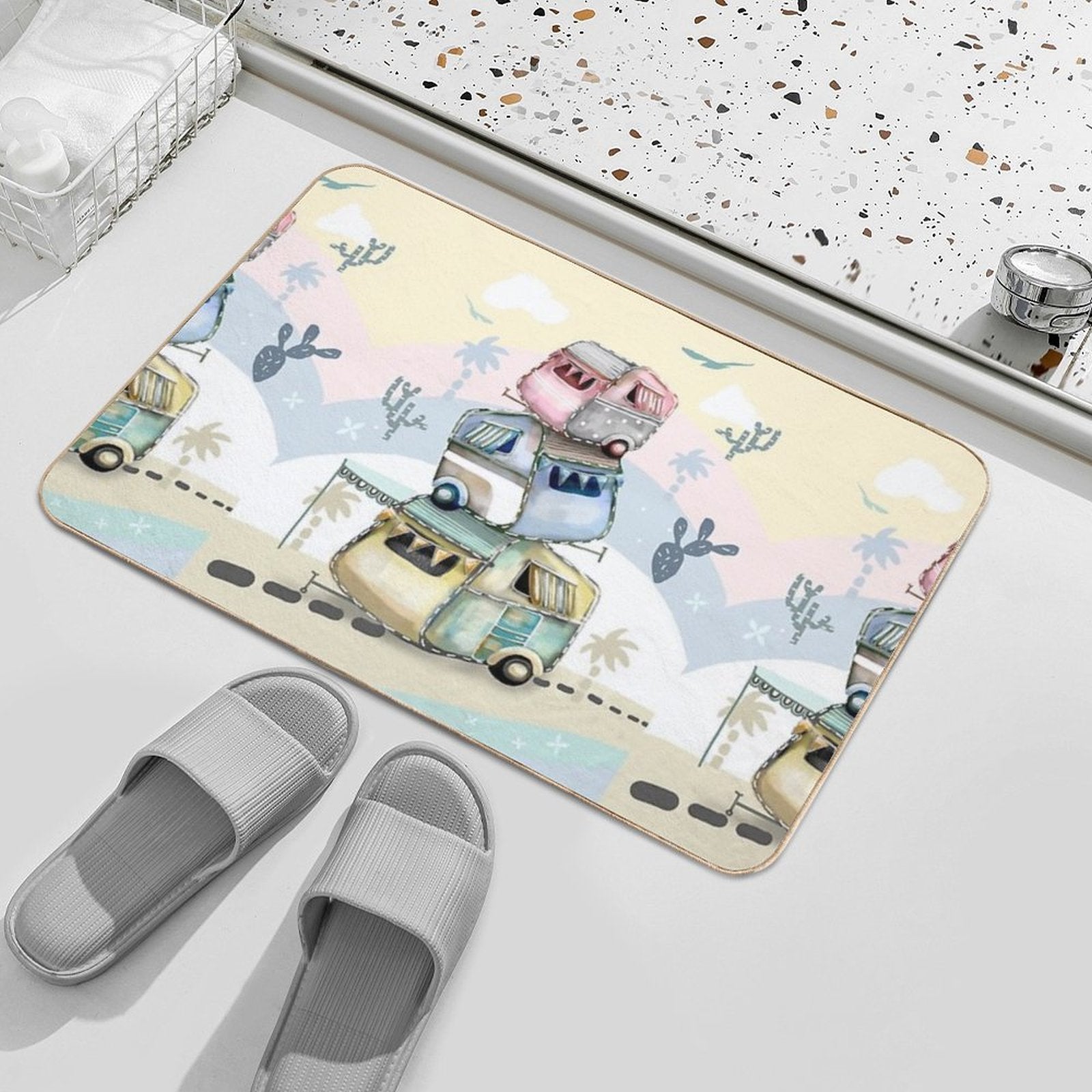 Vintage Caravans  Absorbent Bath Mat