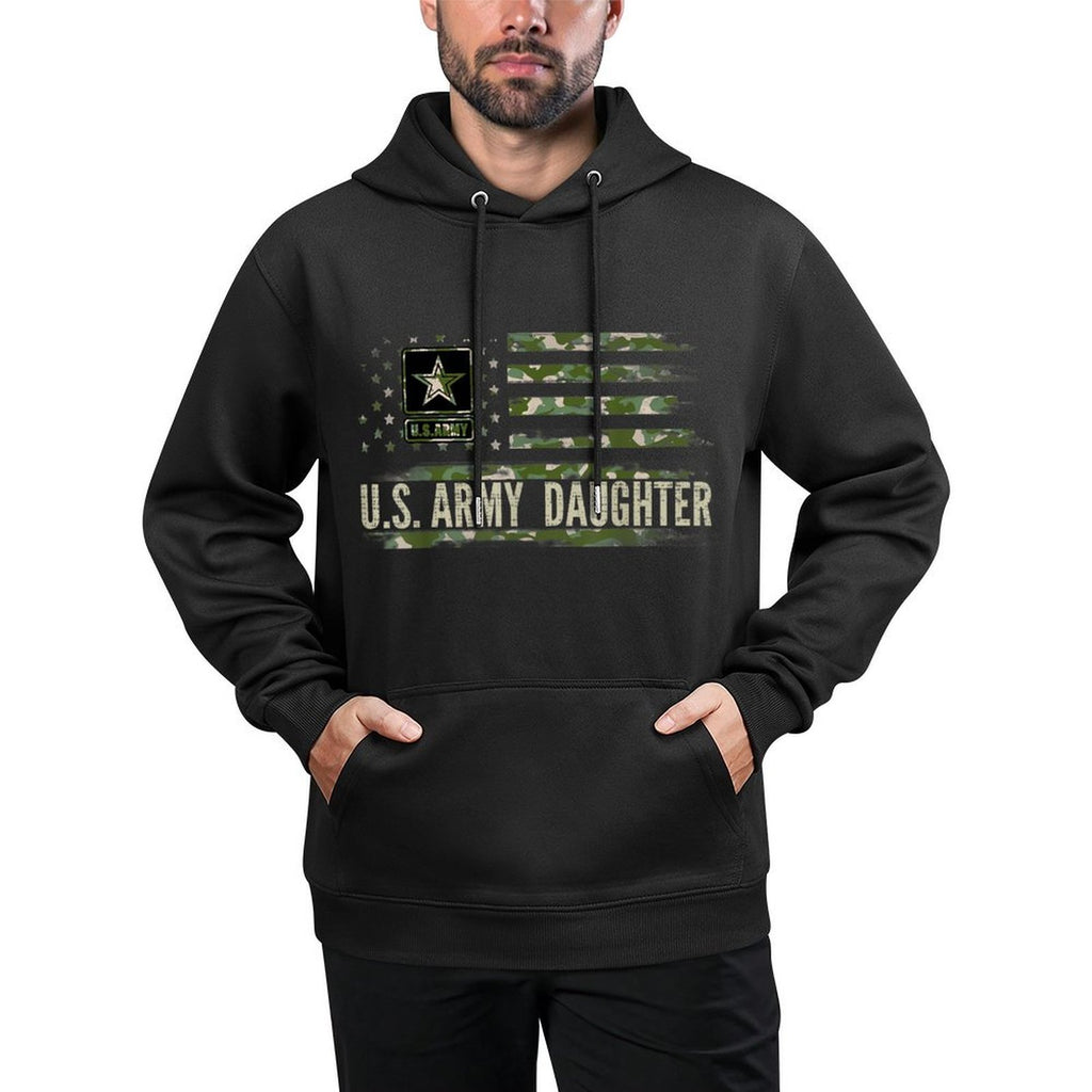 Vintage U.S Army Daughter With Camo American Veteran Machine Washable Hoodie