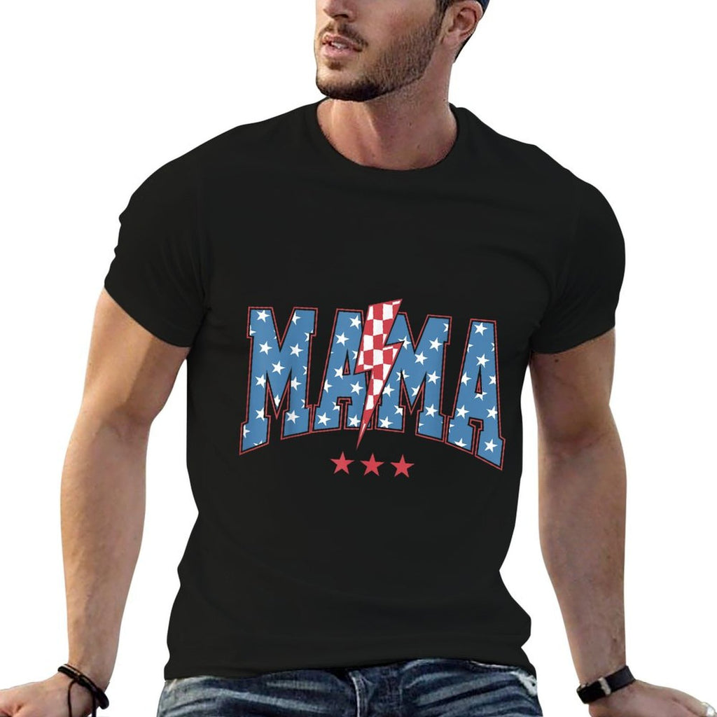 Mama Dada Mini 4th of July American Family Matchings  Lightweight T-Shirt