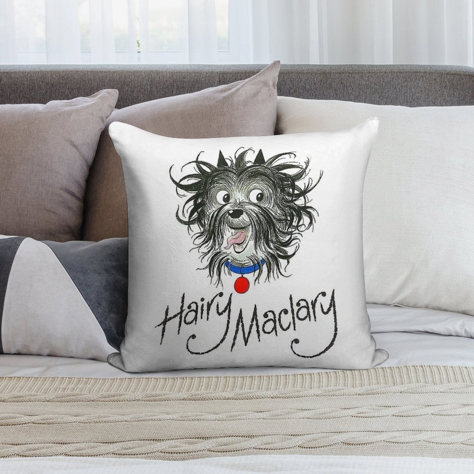 Hairy Maclary Soft Short Plush Fabric Throw Pillow