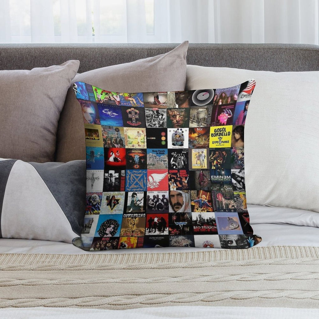 Retro Album Cover Collage Soft Ultra-Soft Texture Throw Pillow