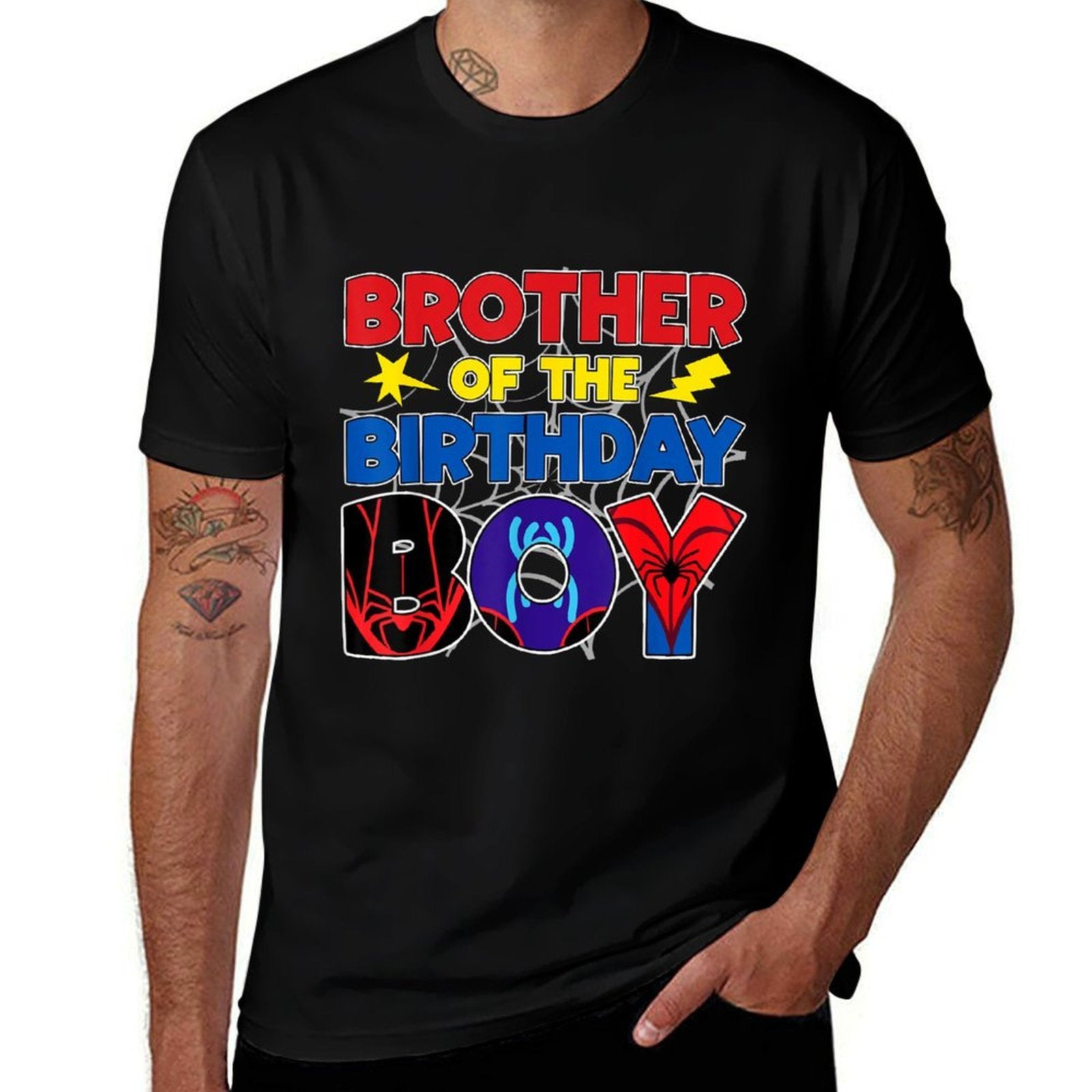 Brother Of The Birthday Boy Matching Spider Family Birthday  Breathable T-Shirt