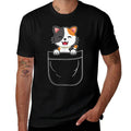 Cute Calico Cat Kitten in Pocket for Men Women Girls Kids  Breathable T-Shirt