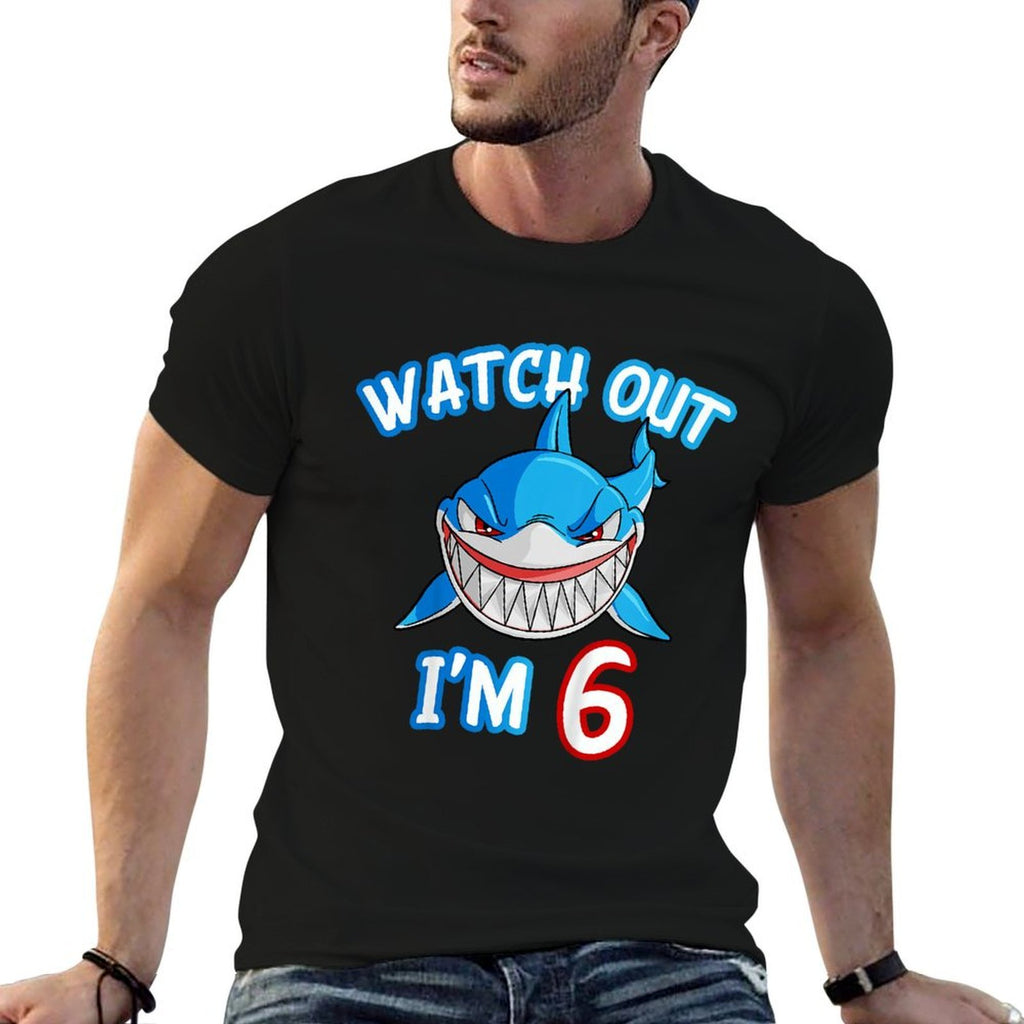 Kids 6 Yrs Old Boy Watch Out Shark SHIRT 6th Birthday  Quick-drying T-Shirt