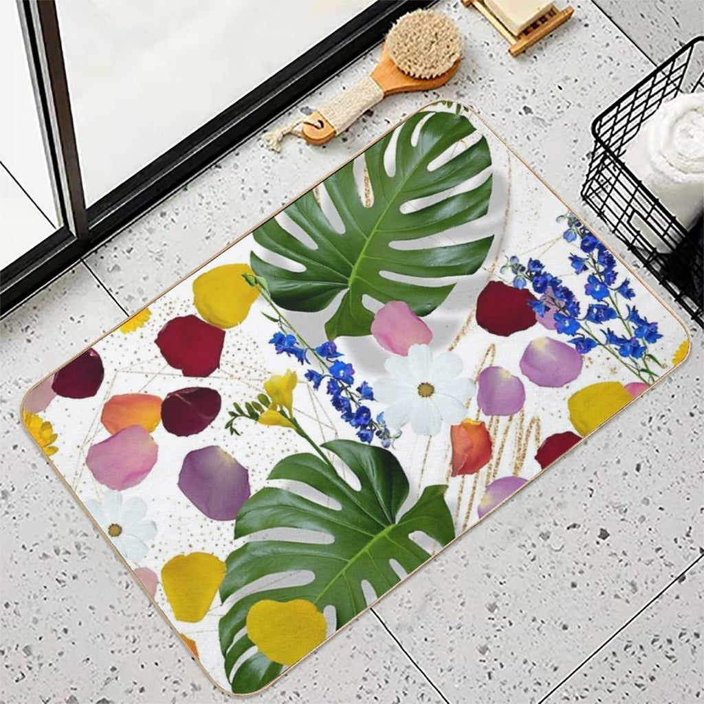Tropical Romance (for Plant Lovers)  Slip-Resistant Bath Mat