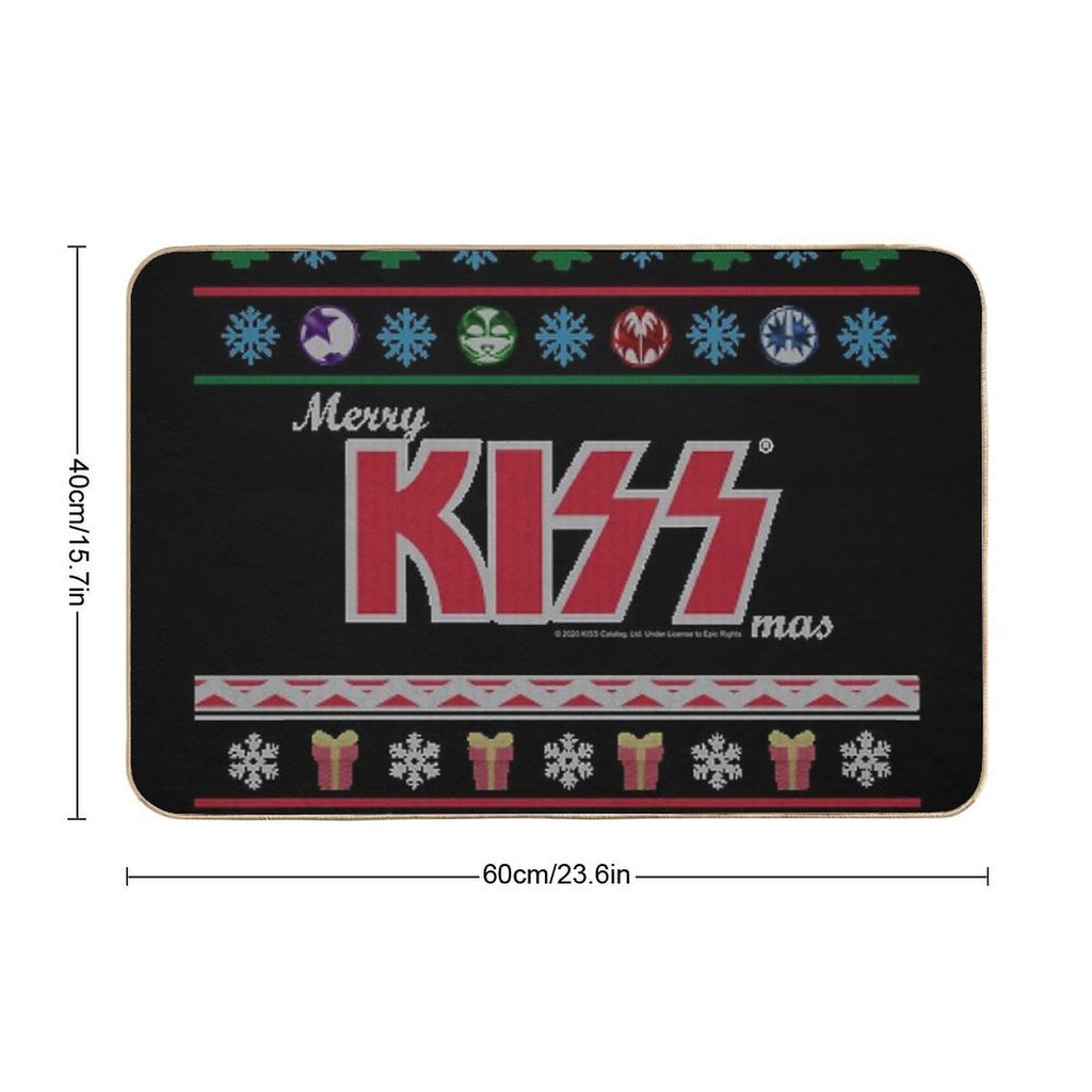 KISS ® The Band - Merry KissMas Ugly Sweater Durable Bath Mat