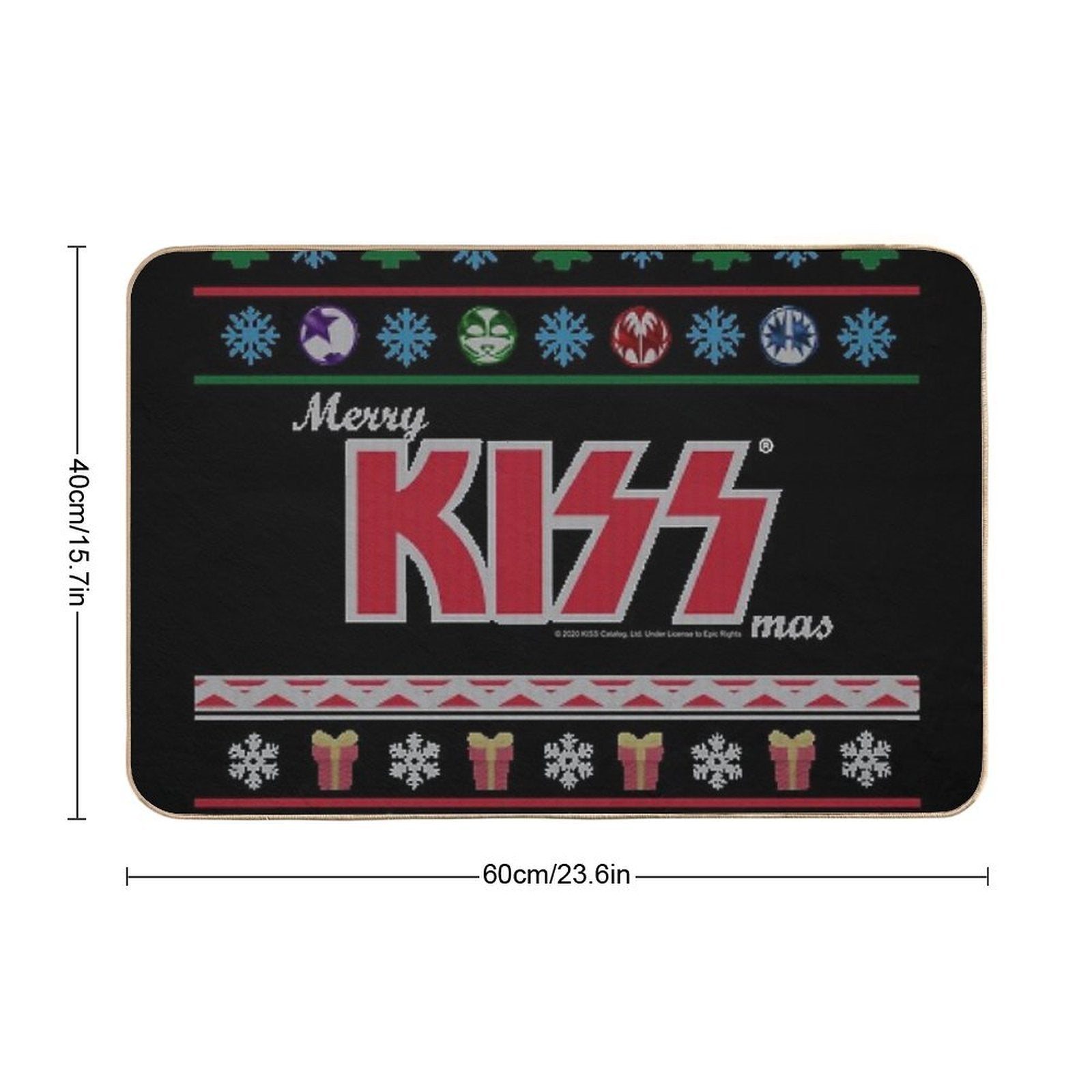 KISS ® The Band - Merry KissMas Ugly Sweater Durable Bath Mat