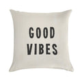 Grungy Distressed Ink Good Vibes  Black on Off-White Soft Anti-Pilling Throw Pillow