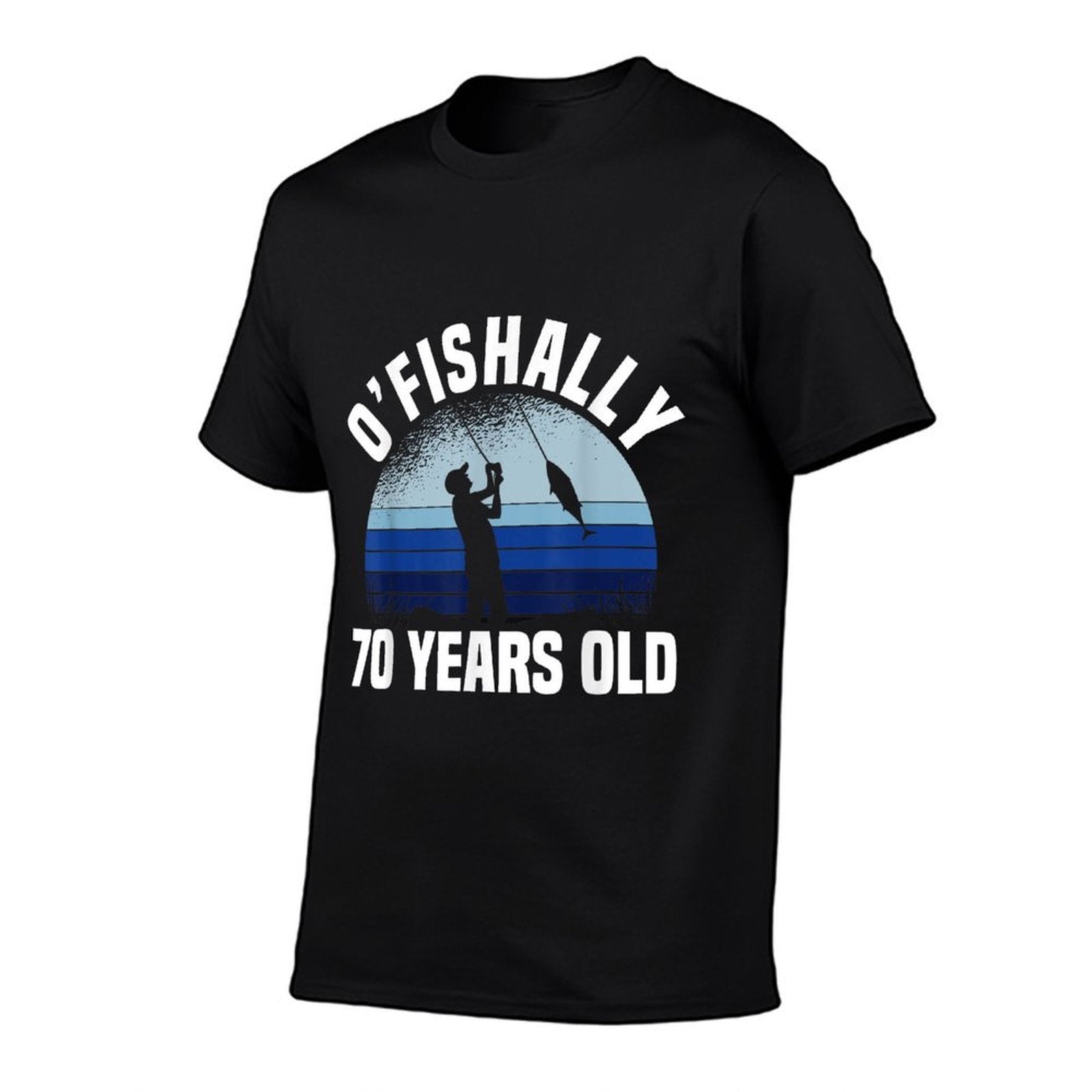 Ofishally 70 Years Old Fisherman 70th Birthday Fishing  Heathered Texture T-Shirt