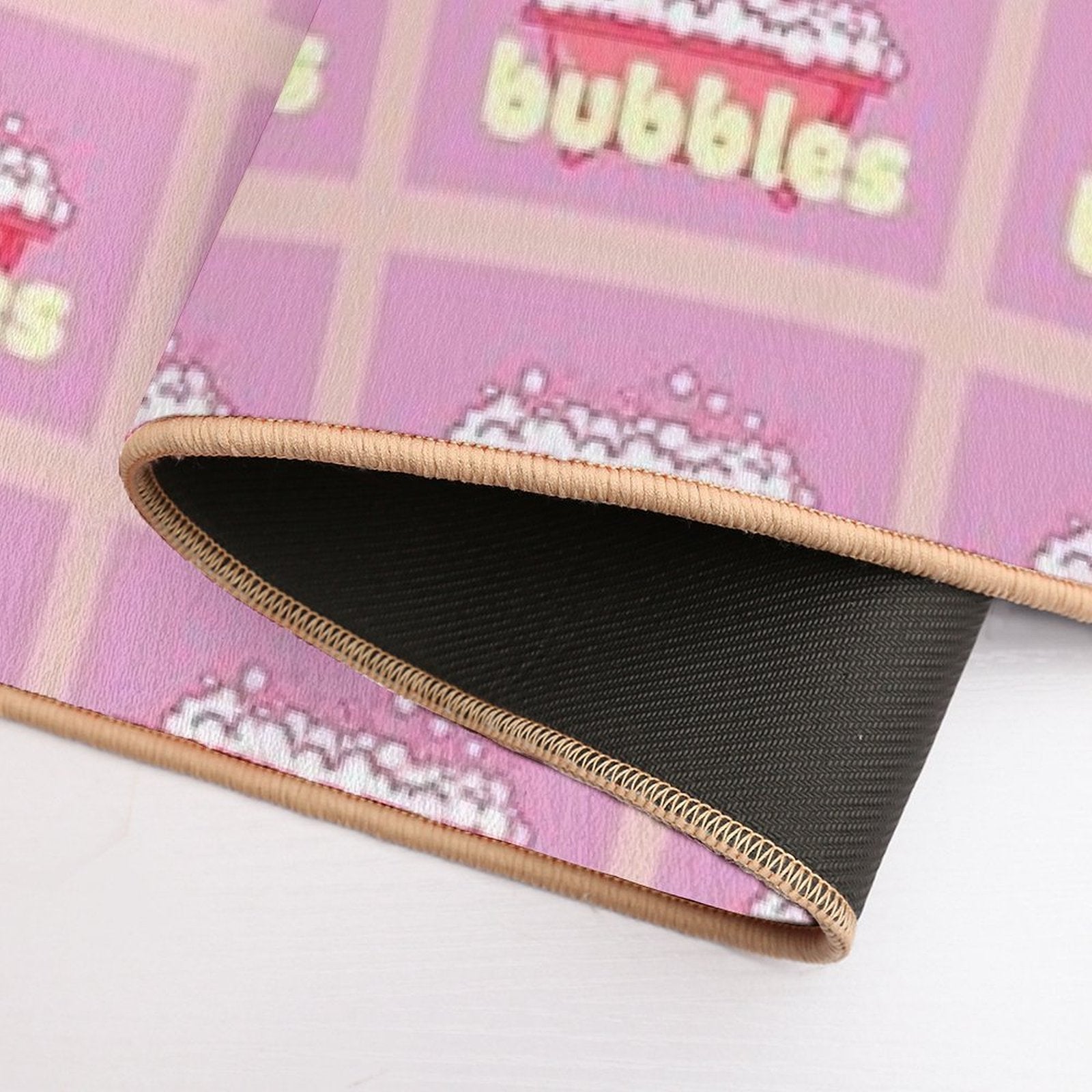 Cartoon Pink Bubble Bath Poster  High-Traffic Bath Mat