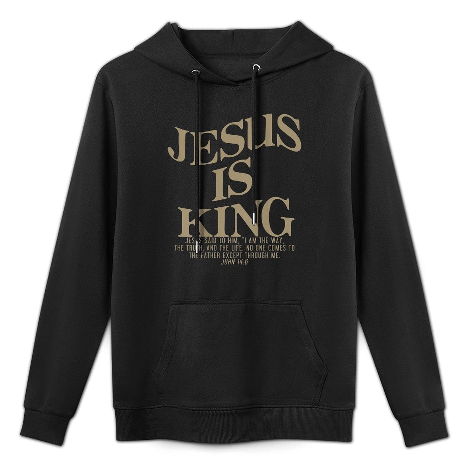 Jesus Is King Jesus John 14 6 Christian Religious On Back Medium-Weight Fabric Hoodie