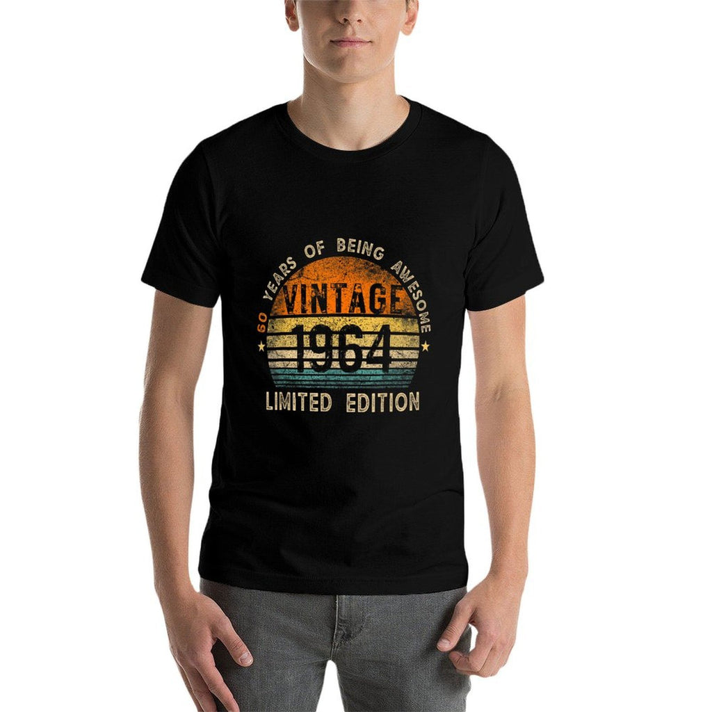 60 Year Old Vintage 1964 Limited Edition 60th Birthday  Rolled Sleeves T-Shirt