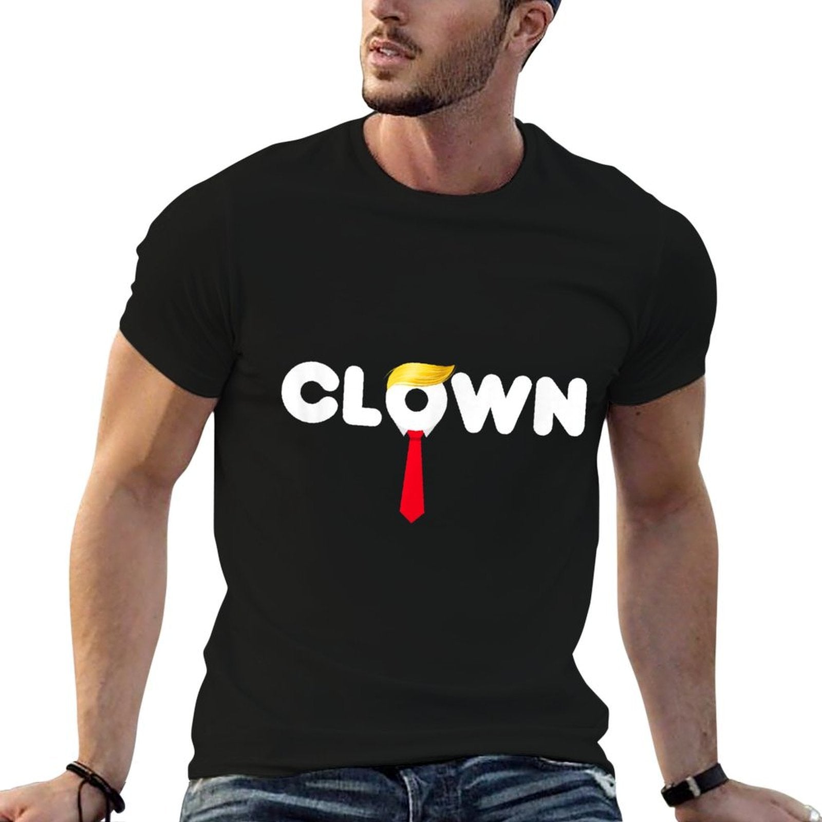 Trump The Clown, Funny Anti-Trump 2025 Political Costume  Heathered Texture T-Shirt