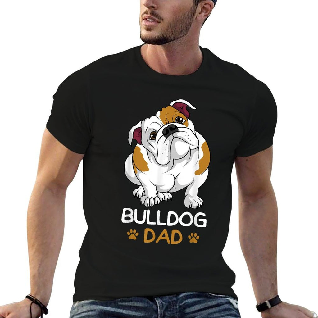 Bulldog Dad Funny English Bulldog Dog Owner for Men  Slim-fit Cut T-Shirt