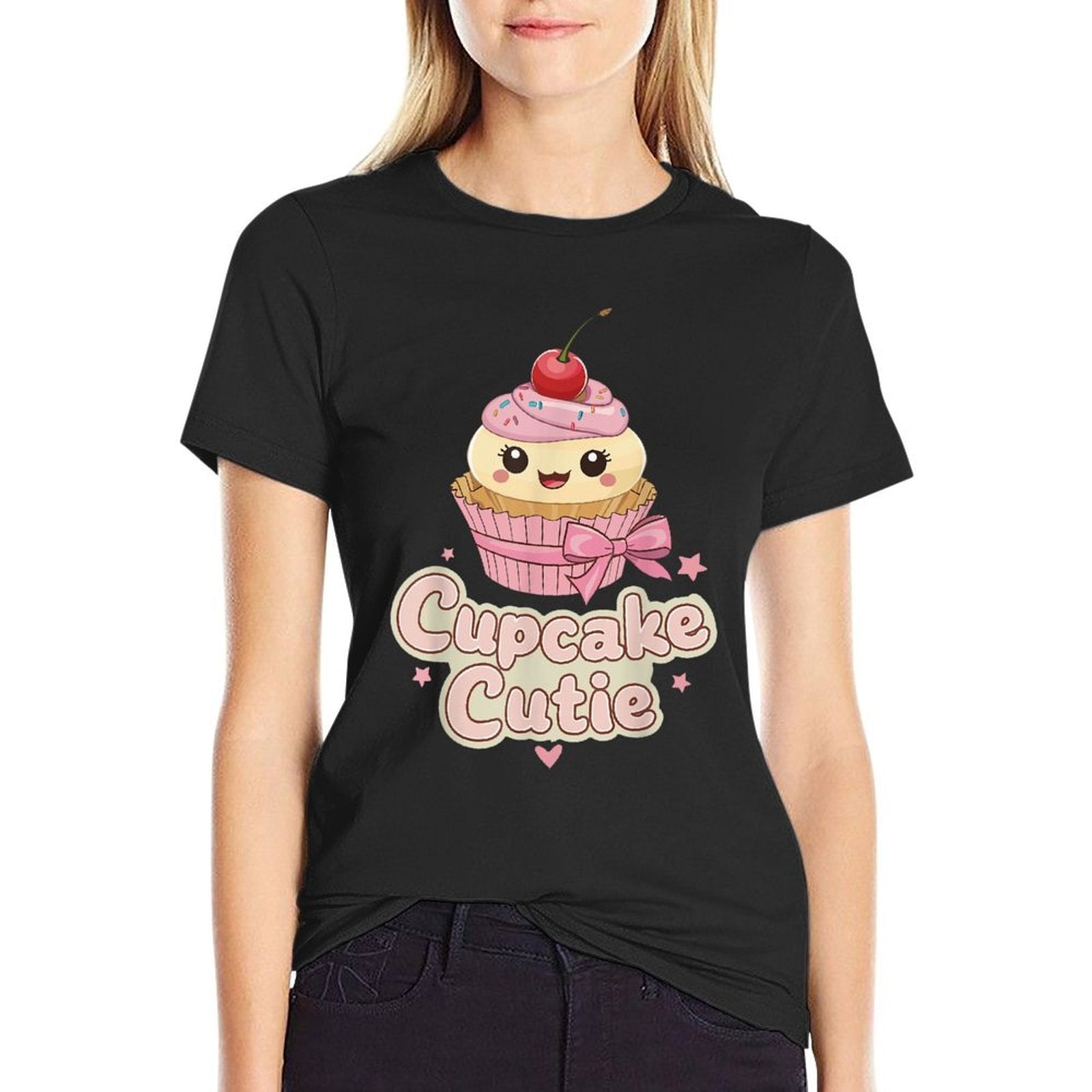Kawaii Cupcake Cutie  Heathered Texture T-Shirt