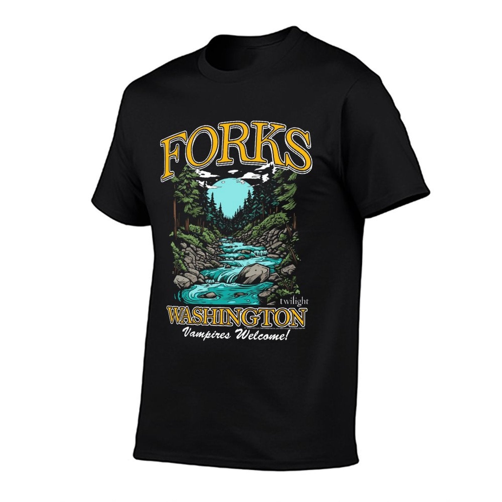 Twilight Forks Washington Vampires Welcome  Tagless Design T-Shirt
