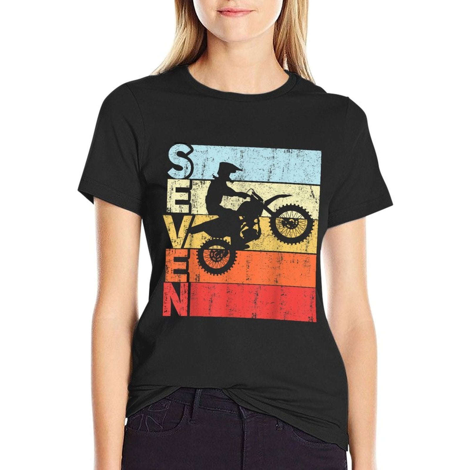 Motocross 7th Birthday Party MX Dirt Bike Birthday  Lightweight T-Shirt